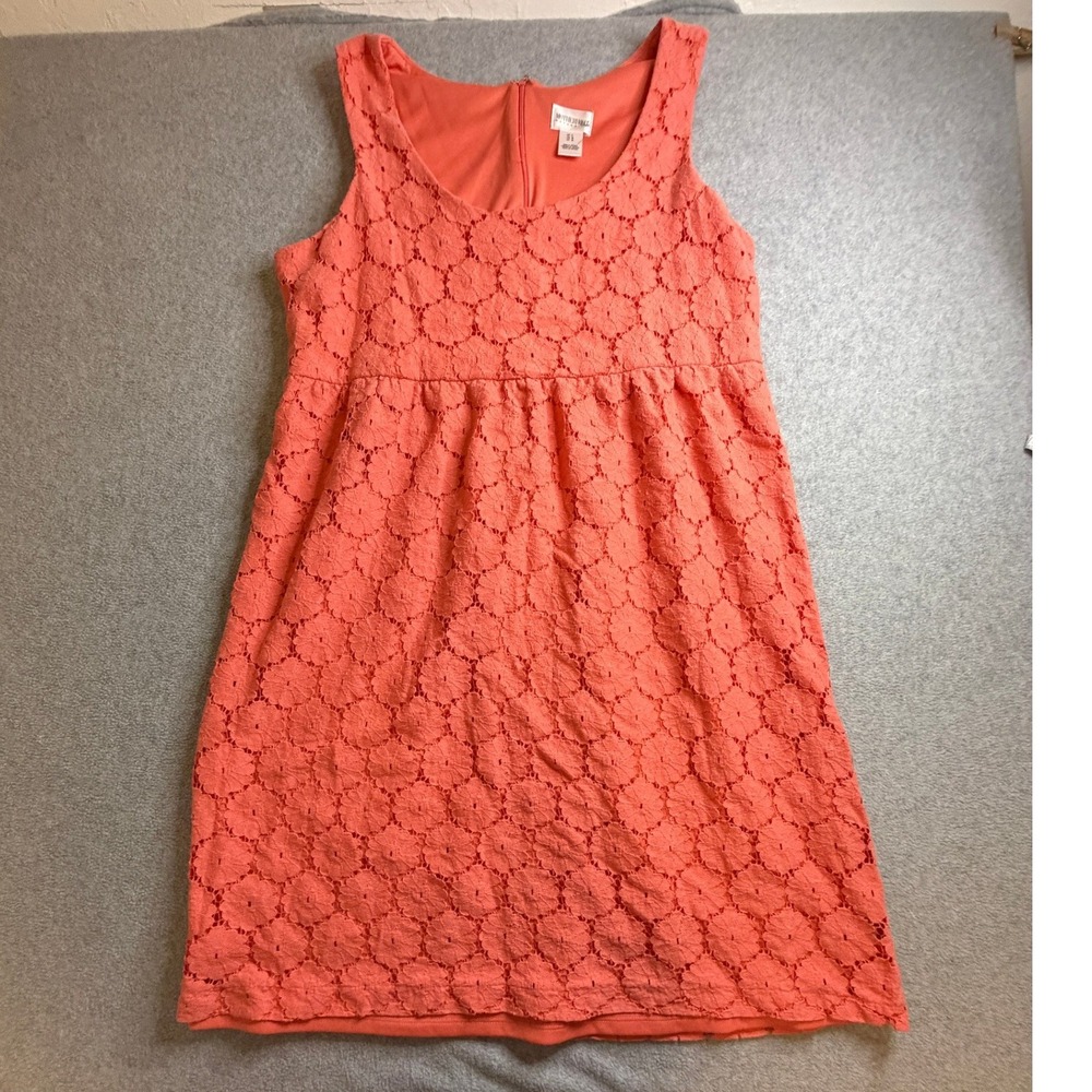 Motherhood Maternity Coral Floral Lace Sleeveless Empire Waist Dress Large